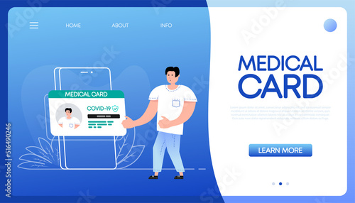 Medical insurance card. Health passport, health care policy.