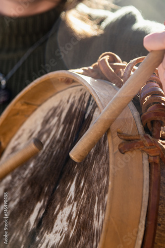 musician playing bass drum of zamba argentina photo