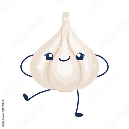 kawaii garlic illustration