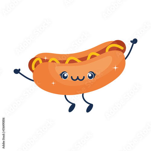 kawaii hot dog illustration