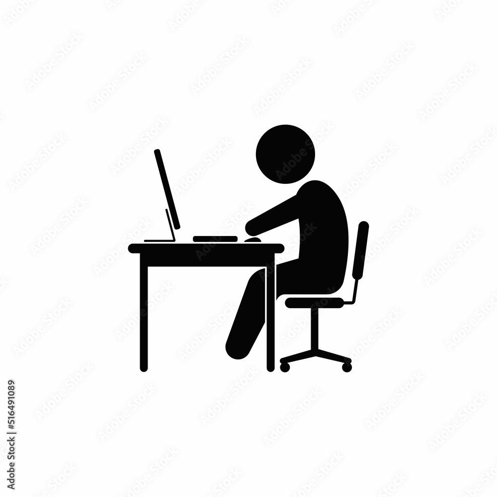 Man sitting at office desk working at computer Man sitting at office desk working at computer