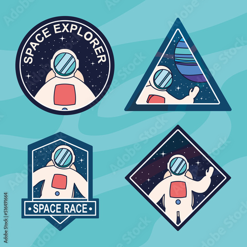 four space badges photo