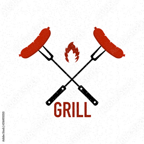BBQ time, Party. Barbecue or grill tool. Vector illustration.