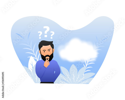 Question mark on face represent about person. Guess flat man