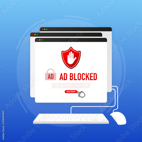 Advertising with ad blocked for promotion design. Vector illustration.