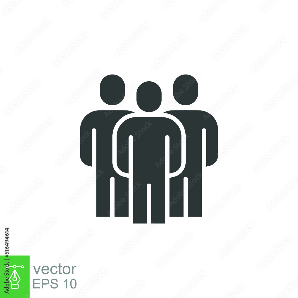People glyph icon. Simple solid style. Person, group, human, staff, business, pictogram, silhouette, crowd, team, leadership, social, work, office concept. Vector illustration isolated. EPS 10 People glyph icon. Simple solid style. Person, group, human, staff, business, pictogram, silhouette, crowd, team, leadership, social, work, office concept. Vector illustration isolated. EPS 10