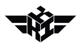 KKI three letter gaming logo in polygon cube shape logo design vector template. wordmark logo | emblem logo | monogram logo | initial letter logo | sports logo | minimalist logo | typography logo |