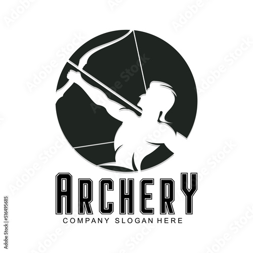 Athena Minerva Silhouette with , Royal archer Logo Design