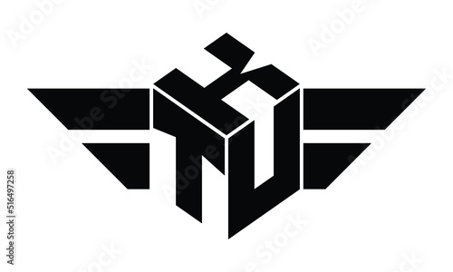 KTU three letter gaming logo in polygon cube shape logo design vector template. wordmark logo | emblem logo | monogram logo | initial letter logo | sports logo | minimalist logo | typography logo | photo