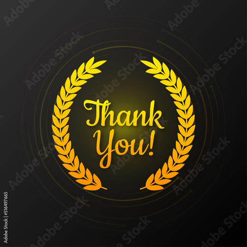 Thank You Gold Award. Gratitude symbol. Vector illustration.