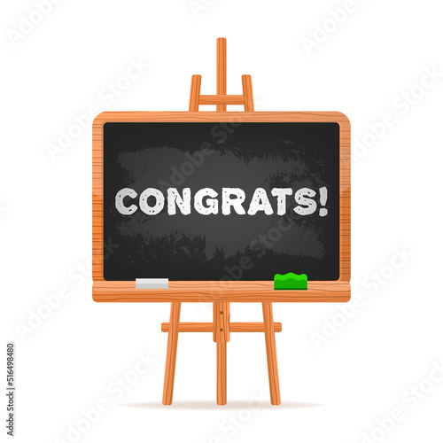 Congrats black school board for celebration design. Vector illustration