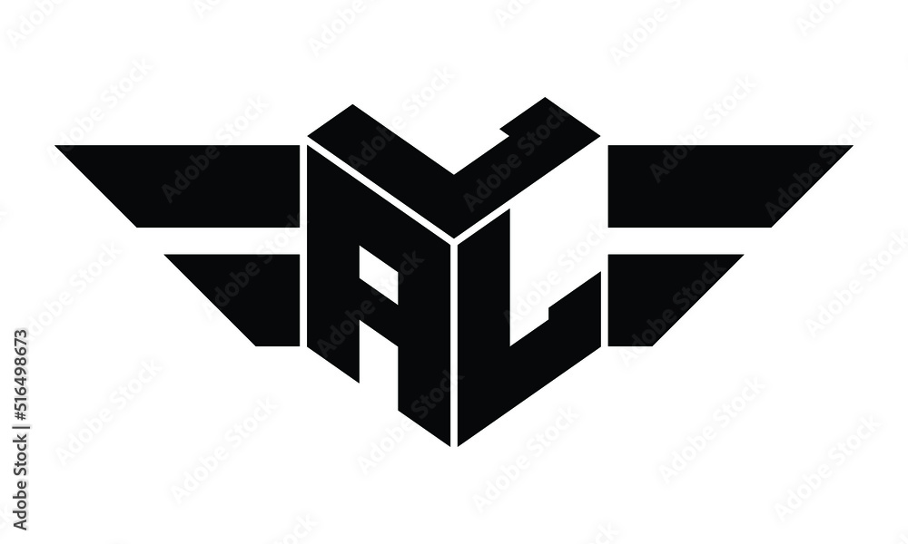 LAL three letter gaming logo in polygon cube shape logo design vector ...