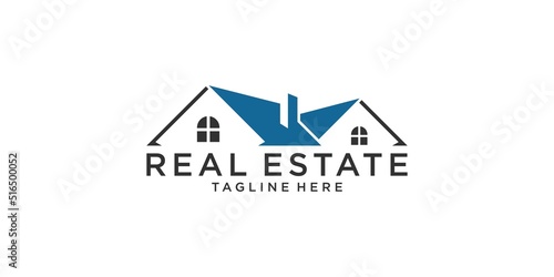 Roof and home logo vector design concept. Real estate logo