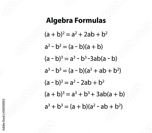 Math's algebra formals. mathematical formula equation. math's important  formals