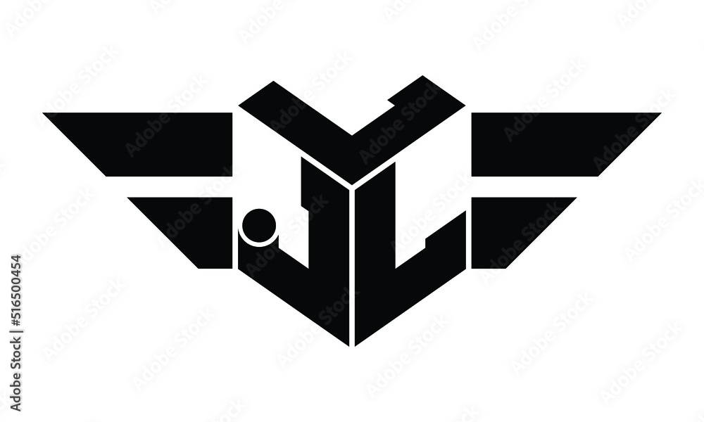 LJL three letter gaming logo in polygon cube shape logo design vector ...