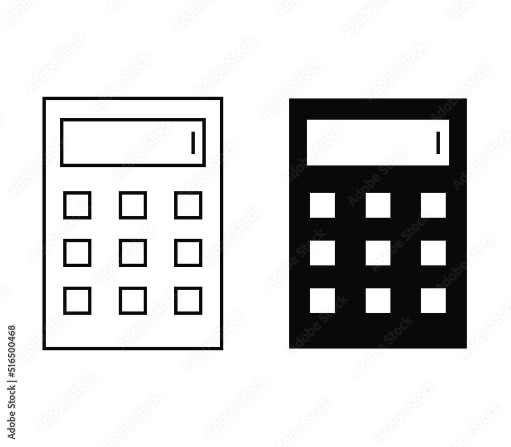 Calculator vector icon in the flat style. Calculator vector icon. Black illustration isolated on white background for graphic and web design. Calculator vector icon in the flat style. Calculator vector icon. Black illustration isolated on white background for graphic and web design.