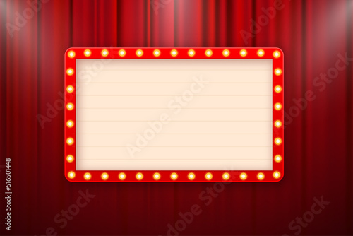 Vintage advertising for promotion design. Mockup template. Banner promotion.