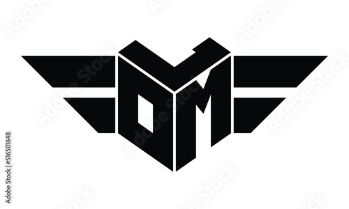 LOM three letter gaming logo in polygon cube shape logo design vector template. wordmark logo | emblem logo | monogram logo | initial letter logo | sports logo | minimalist logo | typography logo |