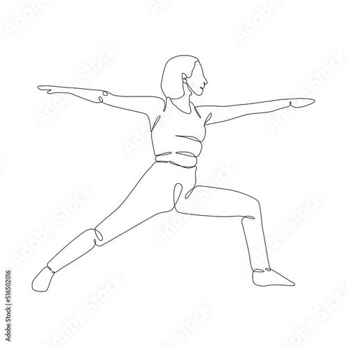 Yoga girl continuous line drawing minimalist design one line drawing of woman in yoga pose exercise