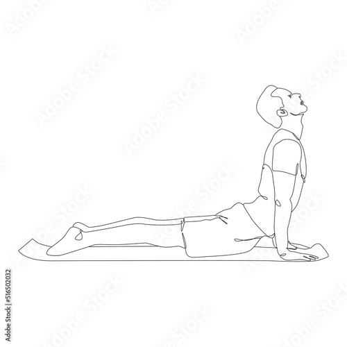 Yoga man continuous line drawing minimalist design one line drawing of man in yoga pose exercise