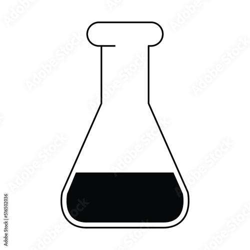Chemical laboratory flasks,  and chemistry science vector equipment. Lab glassware and glass containers for medical research experiments, test tube stands