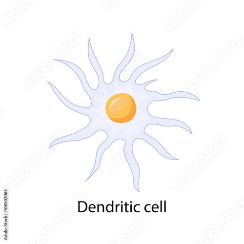 blue neuron cell. Membrane and core.