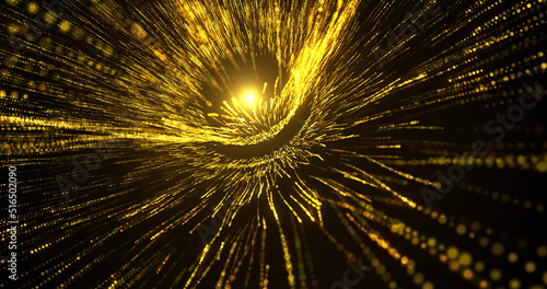 Gold explosion of light Particles