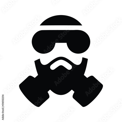 Gas mask or respirator war icon