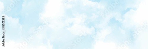 Beautiful Blue sky and white cloud on fine day for background and wallpaper