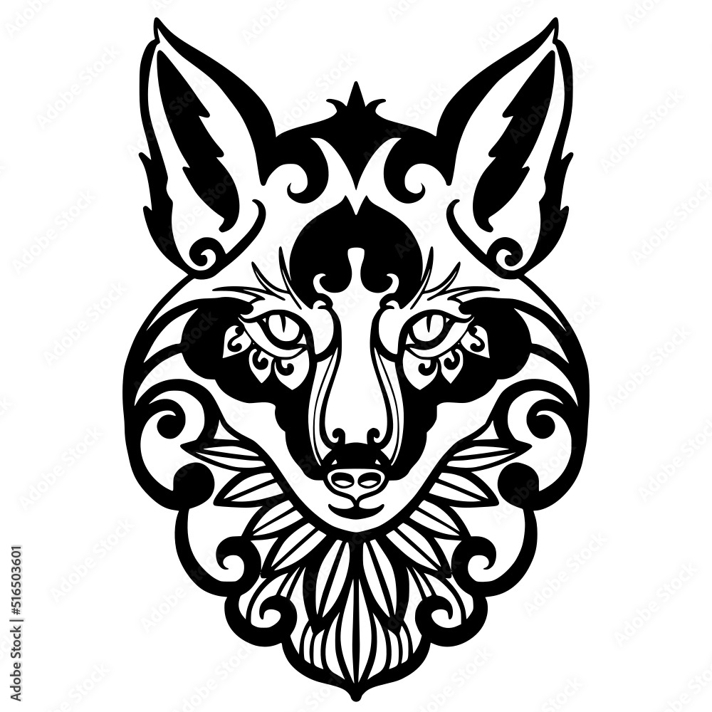 Obraz premium Fox Zentangle art