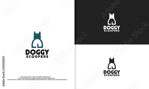 logo illustration vector graphic of dog stool. fit for pet cleaning company.