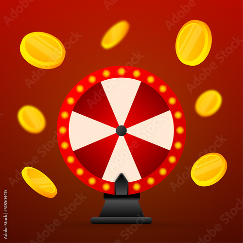 Fortune wheel in modern style. Vector illustration 3d style. Modern 3d graphic