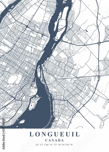 Longueuil - Canada Ash Plane Map photo