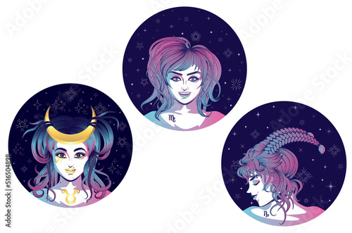 Earth zodiac girls avatar set