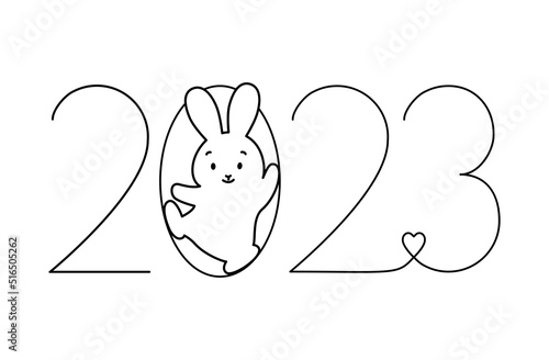 Chinese New Year, 2023. Vector Illustration. Year of the rabbit, Chinese traditional.