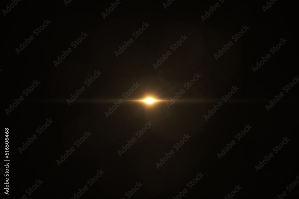 Fototapeta premium Natural, Sun flare on the black background