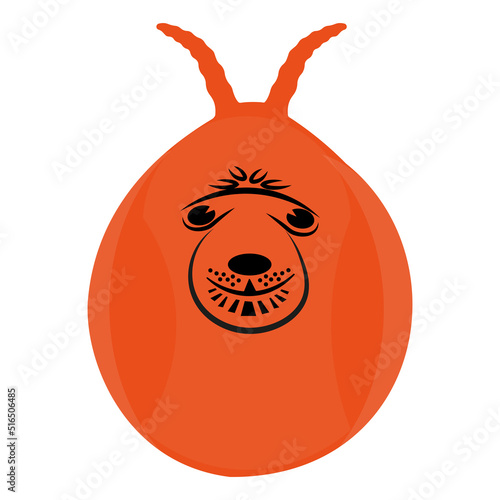 Orange Inflatable Space Hopper Toy with funny face