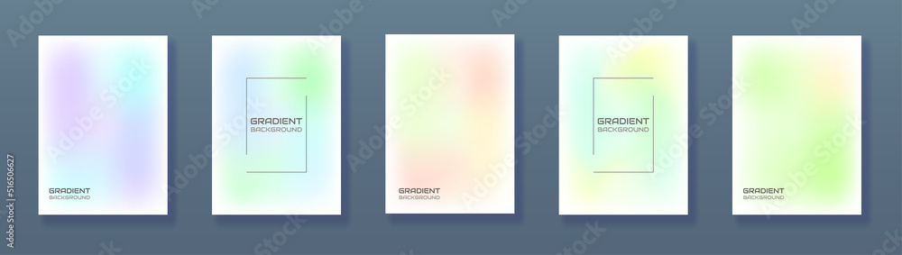 Set of gradient mesh backgrounds. For wallpapers, covers, invitations, posters. Vector illustration.