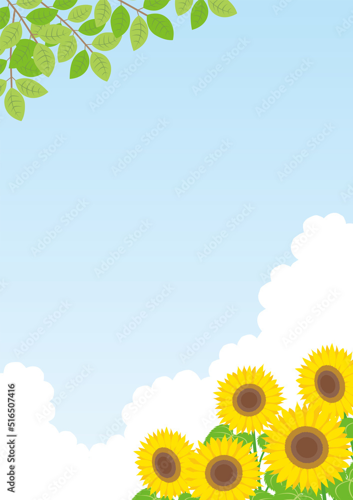 ひまわり_夏_背景_縦 ひまわり_夏_背景_縦