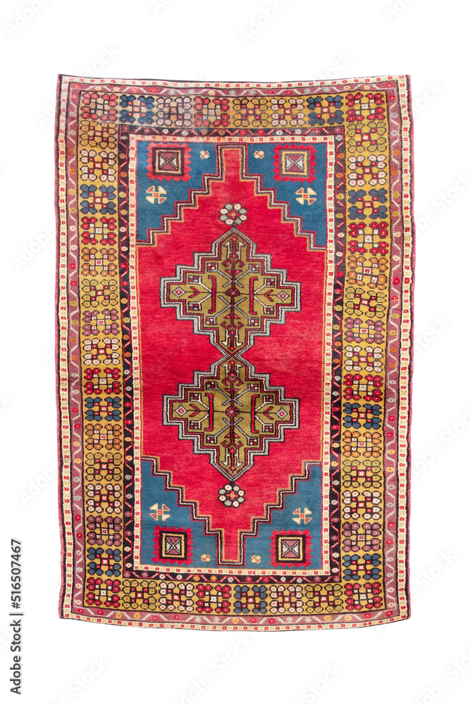 Hand woven antique Turkish carpet Hand woven antique Turkish carpet