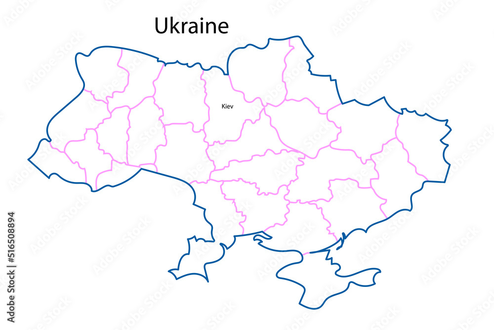 Contours map ukraine region. Ukrainian nation. Ukraine map. Vector illustration. Stock image. 