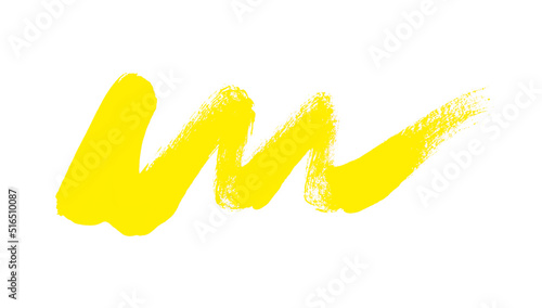 Gelber Pinselstreifen - schwungvoll gemalt mit einem Pinsel photo