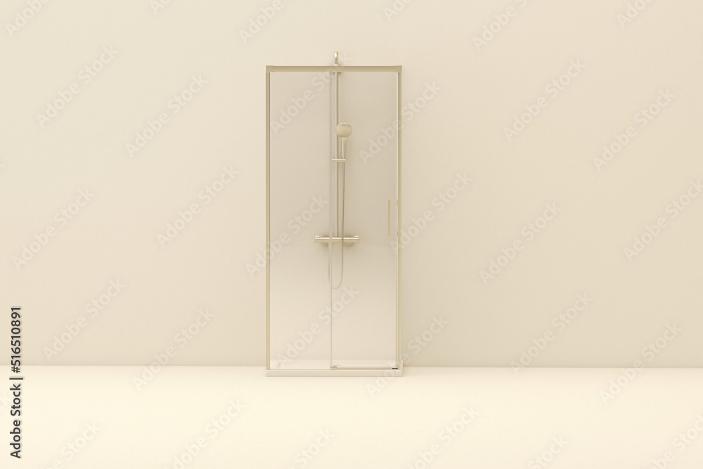 Modern bathroom interior with shower zone and dry zone on pastel beige background, 3d rendering
Modern bathroom interior with shower zone and dry zone on pastel beige background, 3d rendering