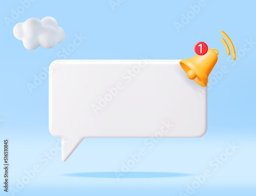 3D Notification Popup with Bell Icon.