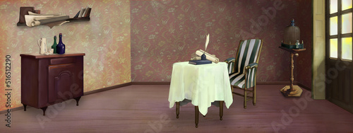 Room interior in retro style