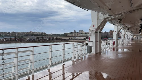 City of Port Elizabeth Gqeberha harbor taken from the promenade deck of the cruise ship photo