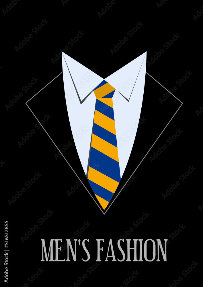 Naklejka premium Men fashion. Tailoring concept. Tie and shirt man. Vector illustration