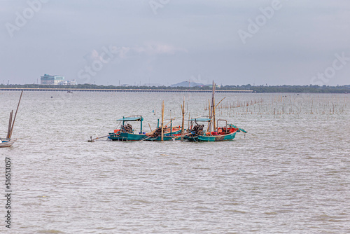small boat for fishermen Chonlamakwithi Bridge, Chonburi