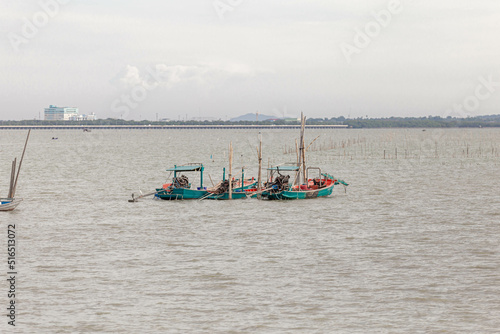 small boat for fishermen Chonlamakwithi Bridge, Chonburi