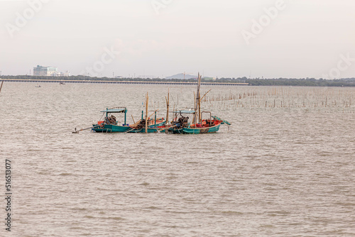 small boat for fishermen Chonlamakwithi Bridge, Chonburi